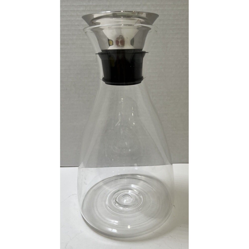 Glass Pitcher 37oz w/ Spill-Proof Drip-Free Filter Lid Borosilicate Water Jug
